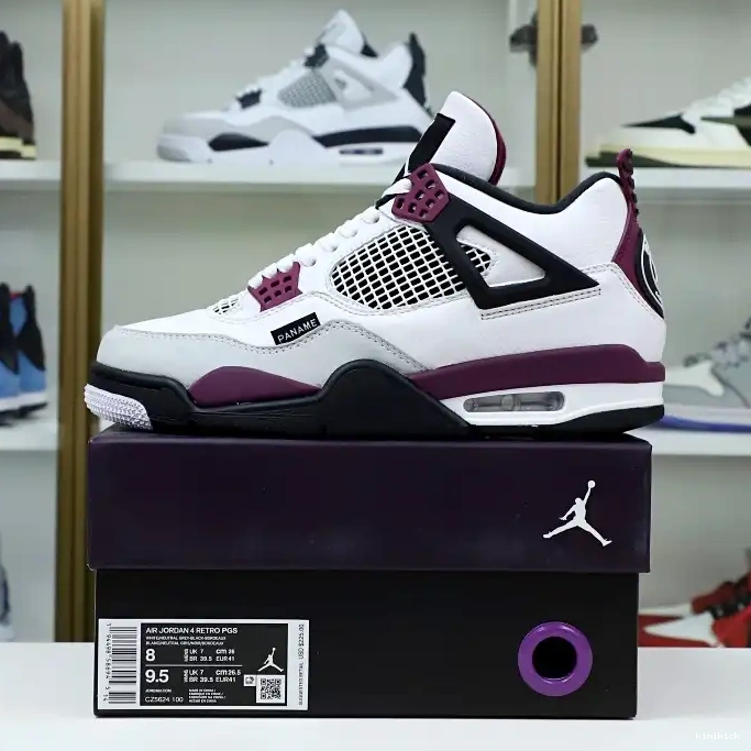 X AIR JORDAN PARIS JORDAN SAINT-GERMAIN Kimikick AIR RETRO 4 'BORDEAUX' 0611